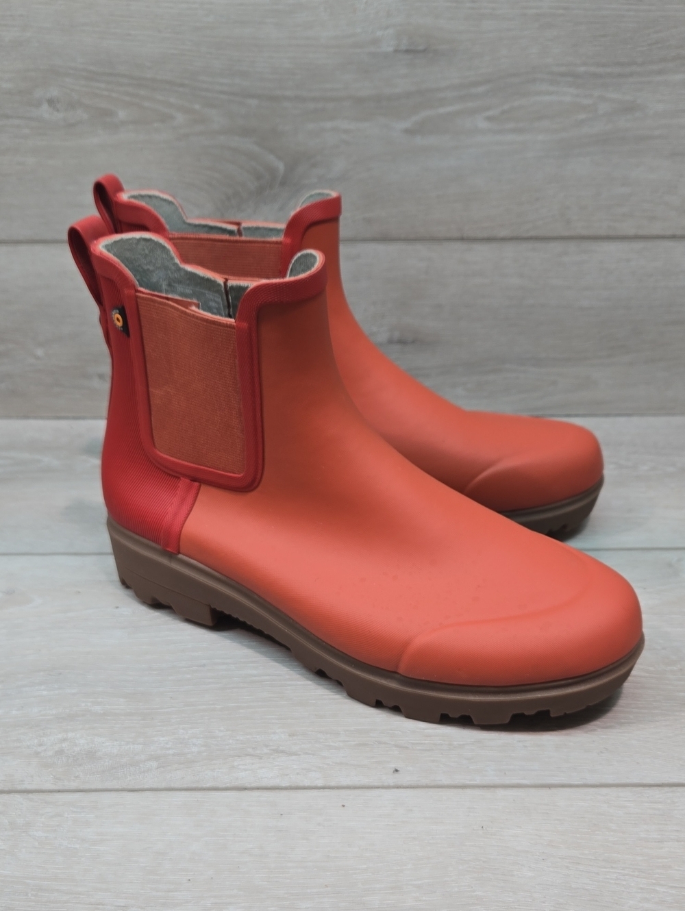 Bogs Women Holly Chelsea Bright Orange Chelsea Rain Boots Shoes Sz 11